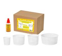 AlcoFermBrew Lot de 32 moules à fromage - Formes de fromage rond, Moule à fromage en plastique pour fromage à pâte molle, Présure