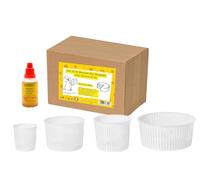 AlcoFermBrew Lot de 32 moules à fromage - Formes de fromage rond, Moule à fromage en plastique pour fromage à pâte molle, Présure