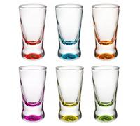 Alcohol Cage Verres COLOR QUICK SHOT Ensemble de Verres à Shot, Vodka, Liqueur - Stables Grâce à Base Épaisse - Lavables en Lave-Vaisselle - Verres Colorés - Capacité 25 ml - 6 pcs
