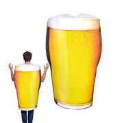 Alcohol Costume- Realistic Beer Mug Suit, Drink Cup Costume | Quirky Adult Beer Sponge Outfit Unisex Mug And Bottle For Men, Women, Cosplayers, Bar, Party, Holiday, Stage Events, Photoshoot