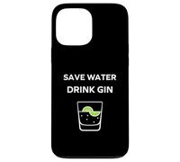 Alcohol Gin Funny Drinking Save Water Drink gin Coque pour iPhone 13 Pro Max