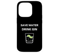 Alcohol Gin Funny Drinking Save Water Drink gin Coque pour iPhone 14 Pro