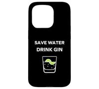 Alcohol Gin Funny Drinking Save Water Drink gin Coque pour iPhone 15 Pro