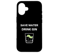 Alcohol Gin Funny Drinking Save Water Drink gin Coque pour iPhone 16