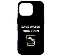 Alcohol Gin Funny Drinking Save Water Drink gin Coque pour iPhone 16 Pro