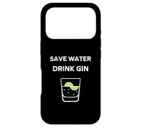 Alcohol Gin Funny Drinking Save Water Drink gin Coque pour iPhone 17 Pro