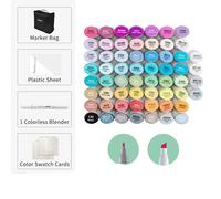 Alcool Art Marker Set, Dual-Tip-Design, 60 couleurs vives, sac de transport portable , Ciseau à bois fin 60 CLR