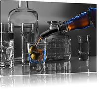 Alcool Plans avec olive noir / blanc Taille: 60x40 sur toile, XXL énormes Photos complètement encadrées avec civière, impression d'art sur murale avec cadre, moins cher que la peinture ou la peinture à l'huile, pas une affiche ou une bannière,