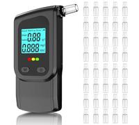 Alcootest Alkotester avec 2 capteurs, appareil de mesure de degrés d'alcool avec 40 embouts, appareil de mesure d'alcool avec affichage LCD numérique, alcootest professionnel pour test d'alcool à