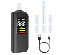 Alcootest Ethylotest Electronique, HD LED d'Affichage Numérique, Charge Type-C, Capteur Haute précision, Deux méthodes de test, Avec 8 embouts, pour un usage personnel, domestique et professionnel