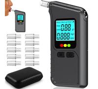 Alcootest Numérique Portable - Éthylotest Professionnel avec Écran LCD, Testeur d’Alcool pour Maison & Soirées Privées, livré avec 10 Embouts et Pochette de Rangement