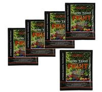 Alcotec Lot de 5 levures de fruits avec enzyme 60 g 25 l