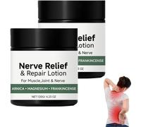 Alcuras Lot de 2 crèmes nerveuses 120 g - Arnica & Magnésium Lotion neuropathie pour soulager les douleurs articulaires, soin pénètre rapidement, convient pour les genoux, la colonne lombaire, le cou