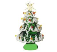 ALCXAZS Arbre de Noël rose compact et élégant en verre, décoration de Noël pour fête d'Halloween, petit sapin rose facile à nettoyer, mini, Blanc magnétique
