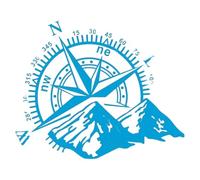 ALCXAZS Autocollants réfléchissants de style de voiture, pour la sécurité et la mode, boussole en PVC, navigation en montagne, 4x4, tout-terrain, vinyle, polyvalent, bleu