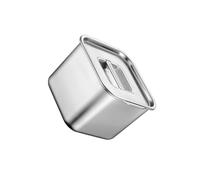ALCXAZS Batterie de cuisine professionnelle en acier inoxydable, facile à nettoyer, avec double poignée, rangement pour épices et grande capacité, Argent, 12x12cm