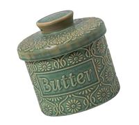 ALCXAZS Beurrier de qualité supérieure, élégant pot à fromage avec couvercle, idéal pour conserver la fraîcheur du fromage. Boîte de rangement pour le comptoir, style français, en céramique.