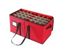 ALCXAZS Boîte de rangement zippée avec compartiments pour décorations de Noël et boules de Noël, idéale pour les fêtes. Pochette avec poignées pour un rangement