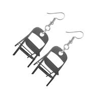 ALCXAZS Boucles d'oreilles de chaise pliante accrocheuses, pour une déclaration de Style Unique, Souvenir élégant, mouvement chaise, à la mode, noir