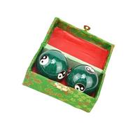 ALCXAZS Boules de santé chinoises belles et élégantes, compagnon de Relaxation ultime, boules Baoding chinoises avec boîte, 2 paquets/lot, Tai Chi vert