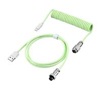 ALCXAZS Câble USB à Forte résistance à la Traction, pour Clavier mécanique, connecteur d'aviation, Clavier mécanique Unique, Ordinateur enroulé, Vert