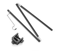 ALCXAZS Camping lampadaire Poteau en Alliage d'aluminium Pliable 270 degrés Rotation Crochet Portable Tente Lanterne réglable Support Kit Pique-Nique, Le Noir, Tête Unique