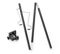 ALCXAZS Camping lampadaire Poteau en Alliage d'aluminium Pliable 270 degrés Rotation Crochet Portable Tente Lanterne réglable Support Kit Pique-Nique, Le Noir, Double tête