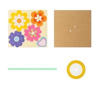 ALCXAZS Carte de bouquet de fleurs à faire soi-même Matériaux d'impression inclus Le processus production vise à ce que les enfants se sentent détendus et heureux, 12 pièces