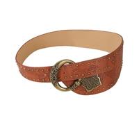 ALCXAZS Ceinture large pour femme, accessoire de costume, style punk unique, cloutée et ajustable, en cuir PU tendance, avec motif rivets.