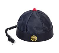 ALCXAZS Chapeau d'empereur Chinois avec Queue de Cheval, Confortable et élégant, idéal pour Les Jeux de rôle et Facile à Porter. Ce Chapeau Oriental Chinois présente des