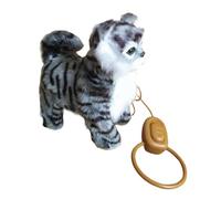 ALCXAZS Chat Robot en Peluche interactif, Jouet électronique pour Chat, contrôle Les mouvements, Chante et Marche, Cadeau d'anniversaire Amusant avec Corde, Chaton contrôlable, Gris, 22 x 25 cm