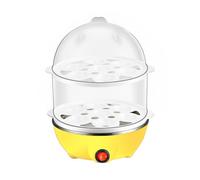 ALCXAZS Chaudière à 7 œufs à chauffage Cuiseur œufs électrique Mini braconnier Outils de cuisson arrêt automatique Ustensile de cuisine Petit déjeuner Maker, Jaune/Double Couche