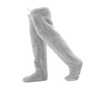 ALCXAZS Chaussettes hautes duveteuses uniques, à bout ouvert, pour un maximum de chaleur et de confort pendant les mois les plus froids. Chaussettes de nuit idéales par temps