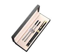 ALCXAZS Coffret cadeau comprenant un stylo à bille résistant et un stylo roller. Idée cadeau élégante pour la fête des pères, idéale pour les passionnés d'écriture. Compact et facile à transporter.