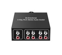 ALCXAZS Commutateur Audio stéréo L/R en métal 4 en 1 Sortie/1 4 Sorties Choisissez amplificateur de Bouton Accessoires d'adaptateur de séparateur bidirectionnel