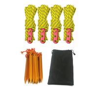 ALCXAZS Corde de Tente réfléchissante Cordon d'auvent Coupe-Vent Ensemble de lanière Multi-usages Cordes à Vent résistantes à l'usure Alimentation Escalade, Jaune