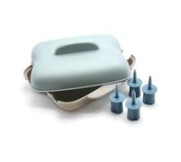ALCXAZS Cuiseur vapeur pour micro-ondes de cuisine avec boucle à aiguille filetée, plats de maïs en épi faciles à nettoyer, boîte de maïs cuit la, bleu ciel
