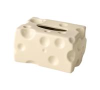 ALCXAZS Distributeur de mouchoirs original en forme de fromage, ajoutant une touche de charme à votre décoration tout en offrant un accès facile Pour aux mouchoirs pour, Beige, 15.5 x 12 x 9 cm