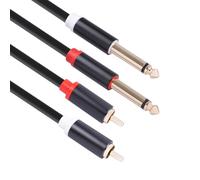 ALCXAZS Double 6.35mm TS Mâle Câble D'interconnexion Adaptateur Multimédia Audio PVC Cordon Mono Ligne MP3 Smartphone DVD Vidéo