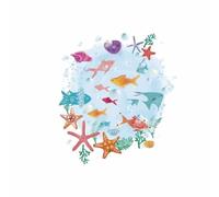 ALCXAZS Étoile poisson siège de toilette autocollant mode stickers muraux amovible porte fenêtre verre Art décor à la maison salle de bain salon