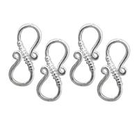 ALCXAZS Fermoirs en S pour la création de bijoux, fermoirs à œillet, connecteur de collier de 119 cm (47 pouces), argent sterling, en S pour bijoux, Argent, sans anneaux de saut