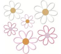 ALCXAZS Impressionnante décoration Murale Blanche de Voiture Mignonne inspirée d'une Collection de 6 pièces d'art Mural en Marguerite égayant Les pièces