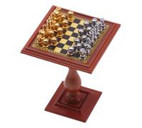 ALCXAZS Jeu d'échecs Miniature pour Maison de poupée, collectionneurs, Mini-Table d'échecs, Cadeau et décoration, Miniatures pour Maison de poupée, Cadeaux internationaux