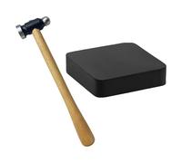 ALCXAZS Kit d'outils pour la fabrication de bijoux et d'objets artisanaux avec maillet, bloc de caoutchouc et établi. Indispensable pour le poinçonnage, le