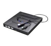 ALCXAZS Lecteur DVD Externe 5 en 1, réduction du Bruit et muet, graveur de DVD RW Externe Portable, Lecteur Optique RW, enregistreur de CD, 5en1