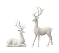 ALCXAZS Lot de 2 Figurines de Rennes décoratives pour Noël. Ornement Multifonctionnel Qui ne se Range Pas Facilement dans Une pièce, sur Une étagère Un Bureau, Blanc