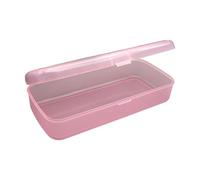 ALCXAZS Mallette de rangement de manucure Portable PP boîte rangement transparente pour outils Nail Art, organisateur personnel coupe-ongles, étui poussoir à cuticules, Rose, S