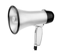 ALCXAZS Mégaphone Bullhorn 25 W pour Sports de Plein air, Portable, léger et Rechargeable, idéal pour Le Baseball et Le Football pour Enfants. Batterie réglable, Argent, 22 x 14 x 14 cm