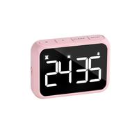 ALCXAZS Minuterie numérique cuisine cuisine affichage LED compte à rebours alarme douche chronomètre électronique salle de classe sommeil avec support de support, Rose