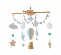 ALCXAZS Mobile de lit en Feutrine avec grelots, Mobile en Bois articulé Unique pour Berceau, idéal pour décorer la Chambre de bébé. Bijou de Berceau Feutrine avec grelots.